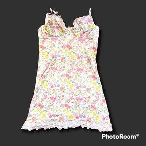 Nina Bonheur Floral Lace Trim Night Dress